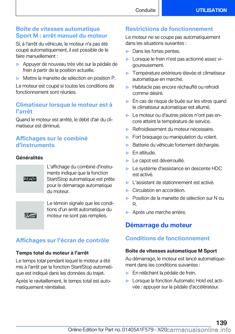 BMW X3 M 2021  Notices Demploi (in French) �B�o�