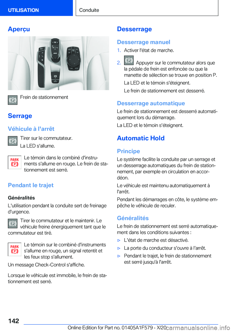 BMW X3 M 2021  Notices Demploi (in French) �A�p�e�r�ç�u
�F�r�e�i�n��d�e��s�t�a�t�i�o�n�n�e�m�e�n�t
�S�e�r�r�a�g�e
�V�é�h�i�c�u�l�e��