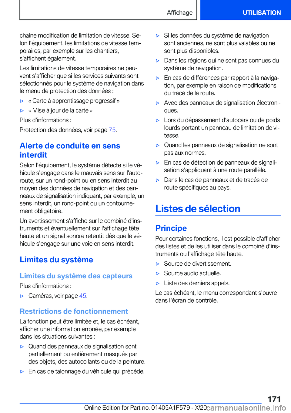 BMW X3 M 2021  Notices Demploi (in French) �c�h�a�i�n�e��m�o�d�i�f�i�c�a�t�i�o�n��d�e��l�i�m�i�t�a�t�i�o�n��d�e��v�i�t�e�s�s�e�.��S�ej�l�o�n��l�'�é�q�u�i�p�e�m�e�n�t�,��l�e�s��l�i�m�i�t�a�t�i�o�n�s��d�e��v�i�t�e�s�s�e��t�e�m