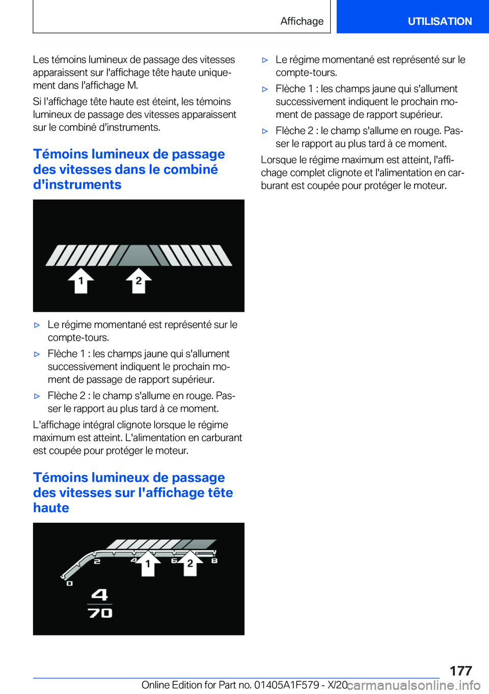 BMW X3 M 2021  Notices Demploi (in French) �L�e�s��t�é�m�o�i�n�s��l�u�m�i�n�e�u�x��d�e��p�a�s�s�a�g�e��d�e�s��v�i�t�e�s�s�e�s�a�p�p�a�r�a�i�s�s�e�n�t��s�u�r��l�'�a�f�f�i�c�h�a�g�e��t�ê�t�e��h�a�u�t�e��u�n�i�q�u�ej�m�e�n�t��d