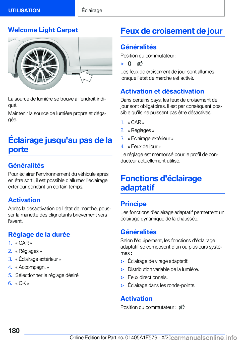 BMW X3 M 2021  Notices Demploi (in French) �W�e�l�c�o�m�e��L�i�g�h�t��C�a�r�p�e�t
�L�a��s�o�u�r�c�e��d�e��l�u�m�i�è�r�e��s�e��t�r�o�u�v�e��