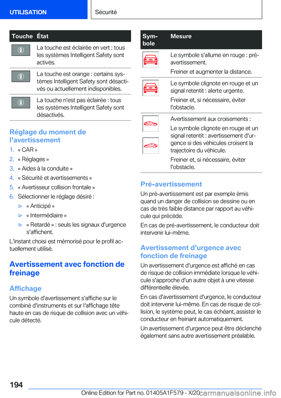 BMW X3 M 2021  Notices Demploi (in French) �T�o�u�c�h�e�
