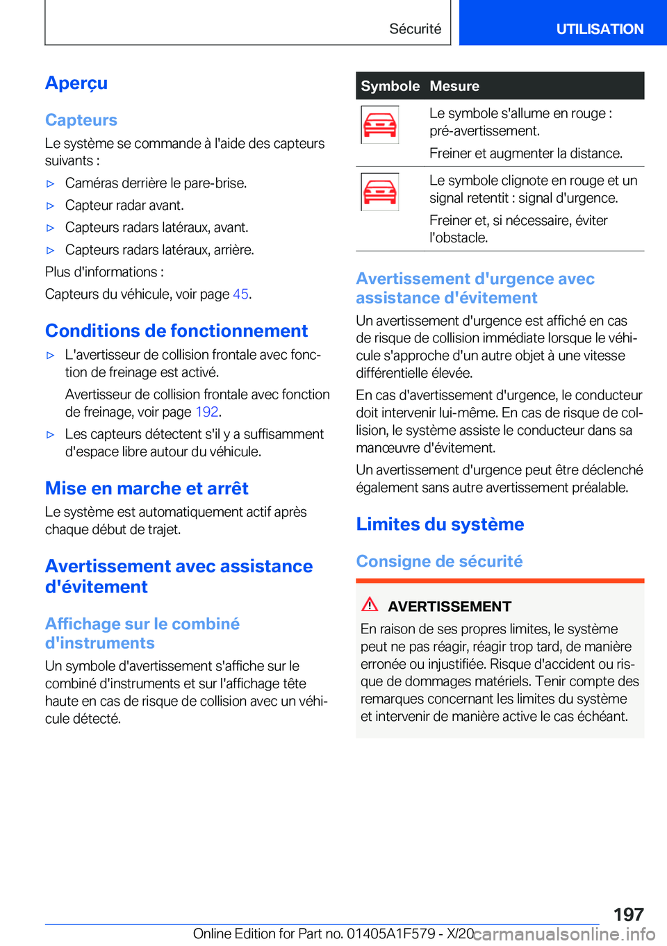 BMW X3 M 2021  Notices Demploi (in French) �A�p�e�r�ç�u
�C�a�p�t�e�u�r�s
�L�e��s�y�s�t�è�m�e��s�e��c�o�m�m�a�n�d�e��
