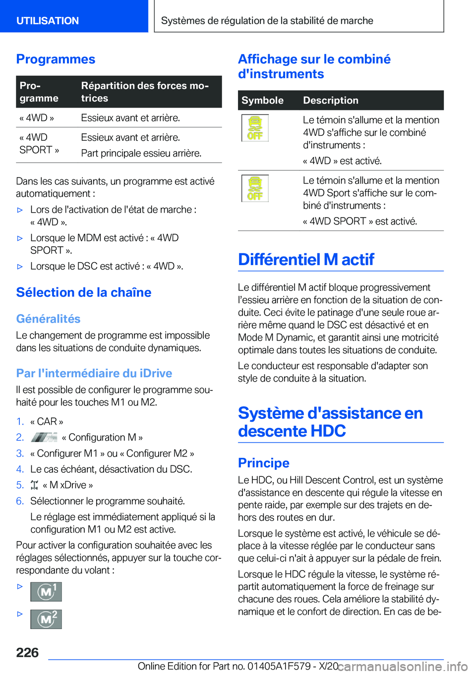 BMW X3 M 2021  Notices Demploi (in French) �P�r�o�g�r�a�m�m�e�s�P�r�oj
�g�r�a�m�m�e�R�é�p�a�r�t�i�t�i�o�n��d�e�s��f�o�r�c�e�s��m�oj
�t�r�i�c�e�s�k��4�W�D��{�E�s�s�i�e�u�x��a�v�a�n�t��e�t��a�r�r�i�è�r�e�.�k��4�W�D
�S�P�O�R�T��{�E�