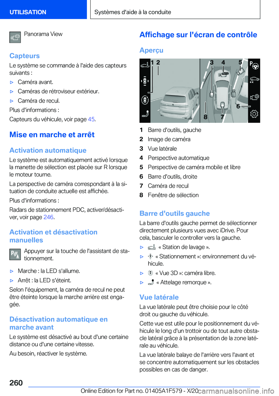 BMW X3 M 2021  Notices Demploi (in French) �P�a�n�o�r�a�m�a��V�i�e�w
�C�a�p�t�e�u�r�s
�L�e��s�y�s�t�è�m�e��s�e��c�o�m�m�a�n�d�e��