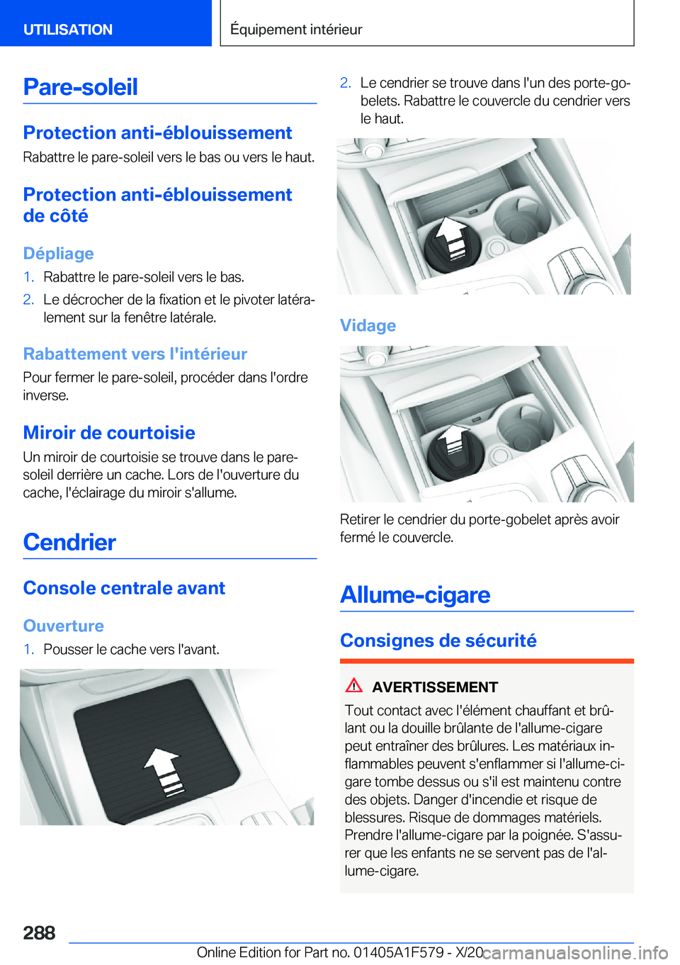 BMW X3 M 2021  Notices Demploi (in French) �P�a�r�e�-�s�o�l�e�i�l
�P�r�o�t�e�c�t�i�o�n��a�n�t�i�-�é�b�l�o�u�i�s�s�e�m�e�n�t
�R�a�b�a�t�t�r�e��l�e��p�a�r�e�-�s�o�l�e�i�l��v�e�r�s��l�e��b�a�s��o�u��v�e�r�s��l�e��h�a�u�t�.
�P�r�o�t�e�c