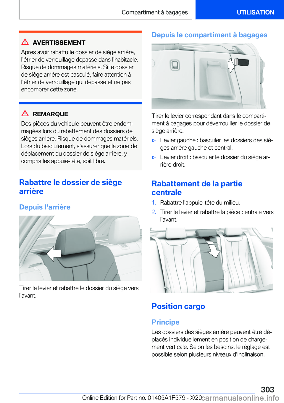 BMW X3 M 2021  Notices Demploi (in French) �A�V�E�R�T�I�S�S�E�M�E�N�T
�A�p�r�è�s��a�v�o�i�r��r�a�b�a�t�t�u��l�e��d�o�s�s�i�e�r��d�e��s�i�è�g�e��a�r�r�i�è�r�e�,
�l�'�é�t�r�i�e�r��d�e��v�e�r�r�o�u�i�l�l�a�g�e��d�é�p�a�s�s�e��