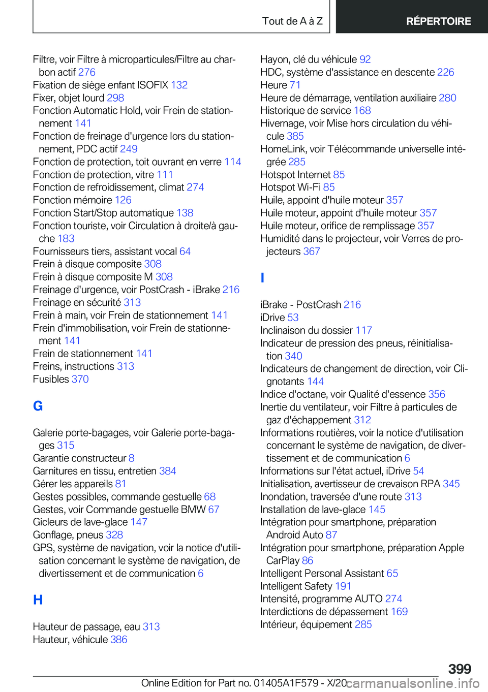 BMW X3 M 2021  Notices Demploi (in French) �F�i�l�t�r�e�,��v�o�i�r��F�i�l�t�r�e��