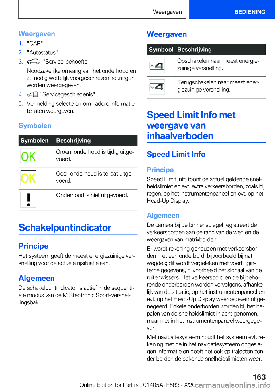 BMW X3 M 2021  Instructieboekjes (in Dutch) �W�e�e�r�g�a�v�e�n�1�.��C�A�R��2�.��A�u�t�o�s�t�a�t�u�s��3�.����S�e�r�v�i�c�e�-�b�e�h�o�e�f�t�e�
�N�o�o�d�z�a�k�e�l�i�j�k�e��o�m�v�a�n�g��v�a�n��h�e�t��o�n�d�e�r�h�o�u�d��e�n
�z�o��n�o�d