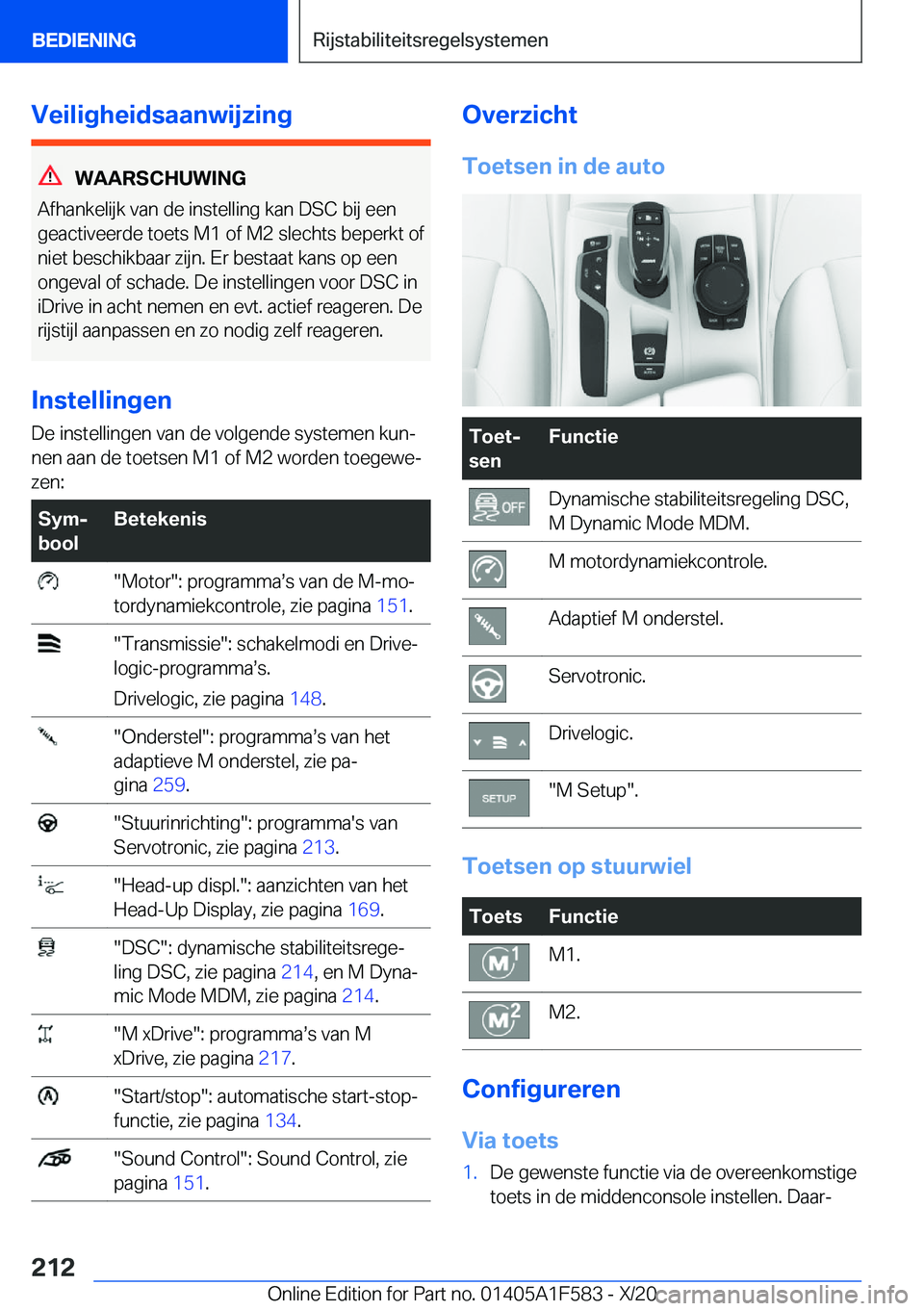BMW X3 M 2021  Instructieboekjes (in Dutch) �V�e�i�l�i�g�h�e�i�d�s�a�a�n�w�i�j�z�i�n�g
�W�A�A�R�S�C�H�U�W�I�N�G
�A�f�h�a�n�k�e�l�i�j�k��v�a�n��d�e��i�n�s�t�e�l�l�i�n�g��k�a�n��D�S�C��b�i�j��e�e�n
�g�e�a�c�t�i�v�e�e�r�d�e��t�o�e�t�s��M�