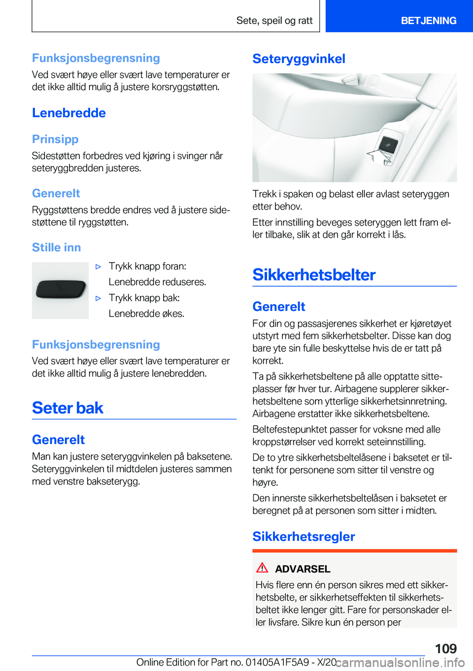 BMW X3 M 2021  InstruksjonsbØker (in Norwegian) �F�u�n�k�s�j�o�n�s�b�e�g�r�e�n�s�n�i�n�g
�V�e�d��s�v�æ�r�t��h�