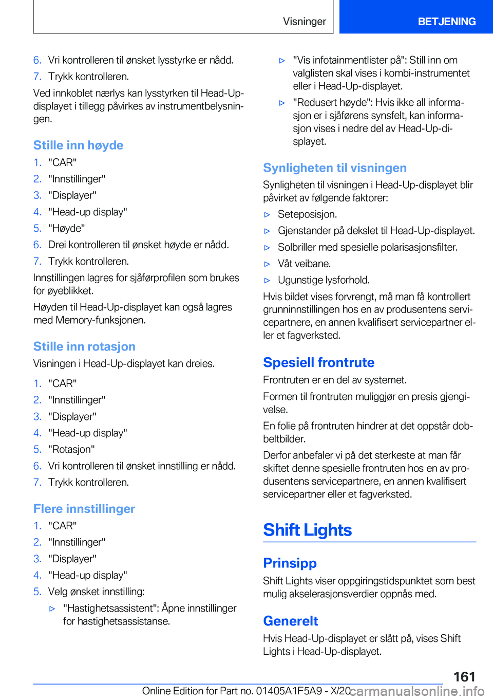 BMW X3 M 2021  InstruksjonsbØker (in Norwegian) �6�.�V�r�i��k�o�n�t�r�o�l�l�e�r�e�n��t�i�l��