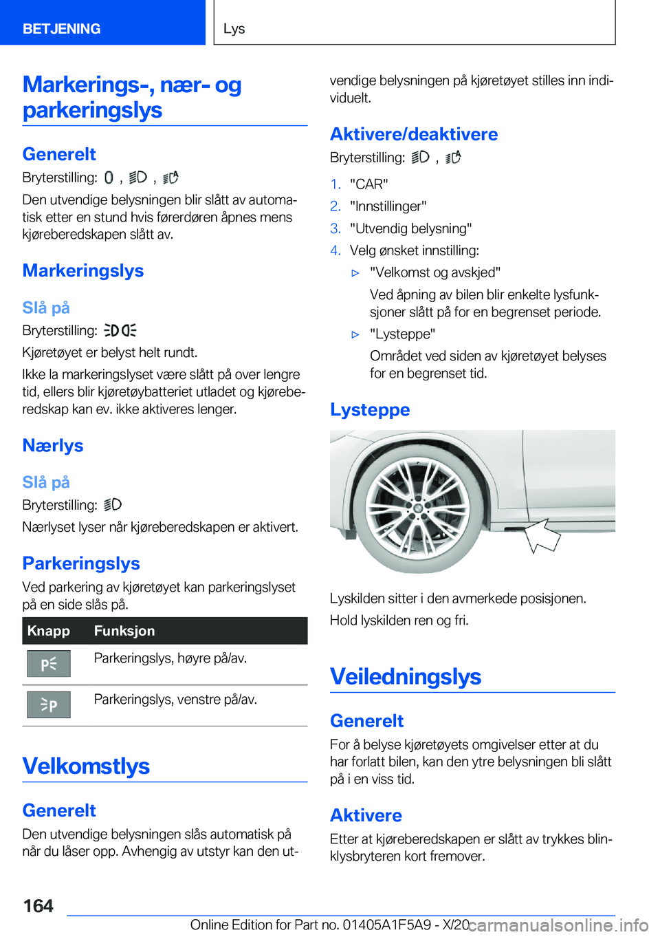 BMW X3 M 2021  InstruksjonsbØker (in Norwegian) �M�a�r�k�e�r�i�n�g�s�-�,��n�æ�r�-��o�g�p�a�r�k�e�r�i�n�g�s�l�y�s
�G�e�n�e�r�e�l�t
�B�r�y�t�e�r�s�t�i�l�l�i�n�g�:��
���,�����,���
�D�e�n��u�t�v�e�n�d�i�g�e��b�e�l�y�s�n�i�n�g�e�n��b�l�