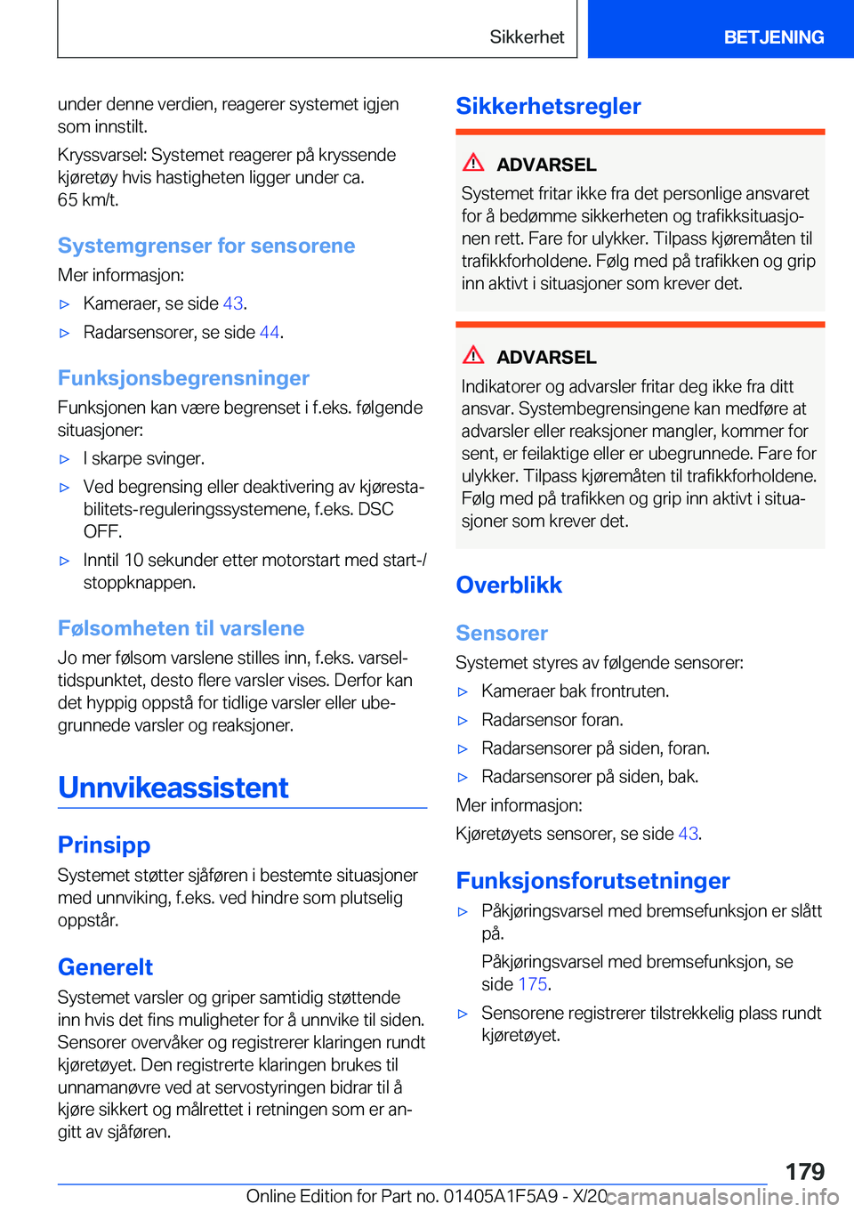 BMW X3 M 2021  InstruksjonsbØker (in Norwegian) �u�n�d�e�r��d�e�n�n�e��v�e�r�d�i�e�n�,��r�e�a�g�e�r�e�r��s�y�s�t�e�m�e�t��i�g�j�e�n�s�o�m��i�n�n�s�t�i�l�t�.
�K�r�y�s�s�v�a�r�s�e�l�:��S�y�s�t�e�m�e�t��r�e�a�g�e�r�e�r��p�å��k�r�y�s�s�e�n�d