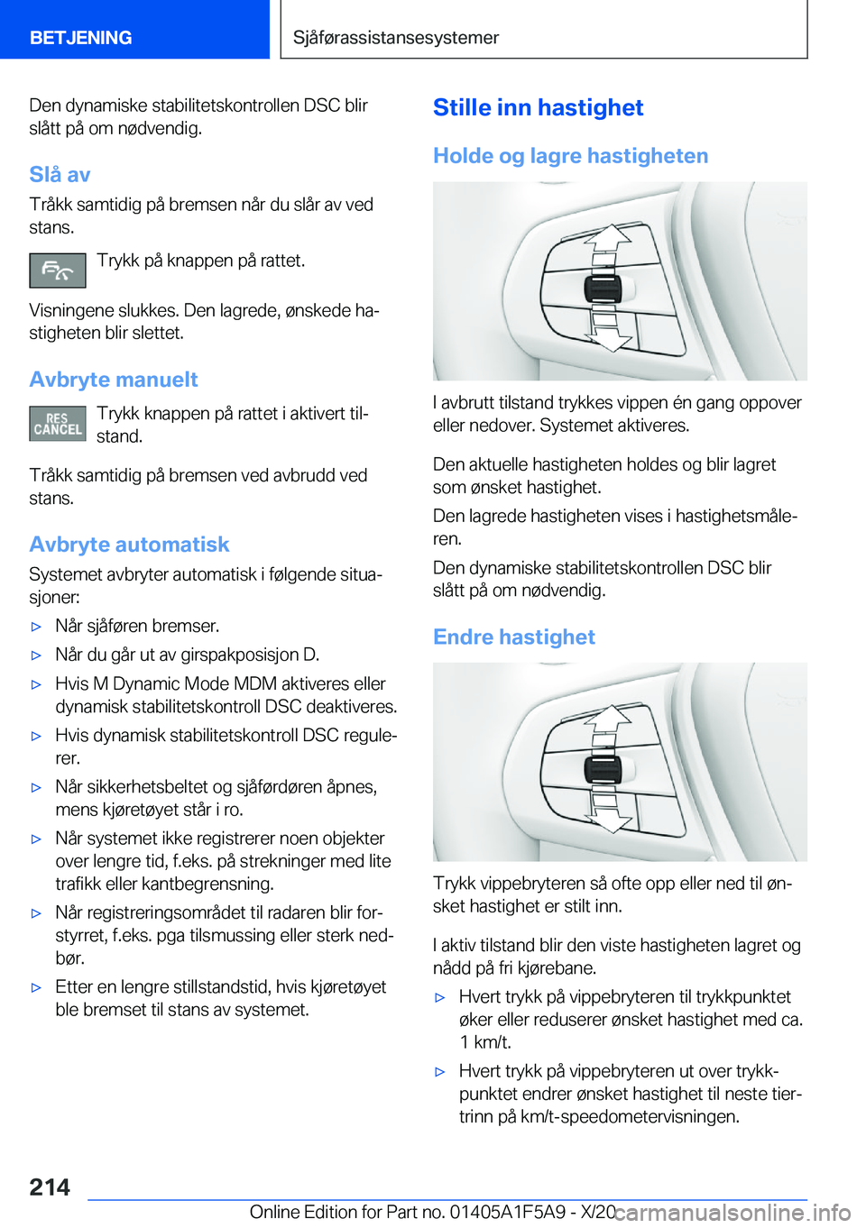 BMW X3 M 2021  InstruksjonsbØker (in Norwegian) �D�e�n��d�y�n�a�m�i�s�k�e��s�t�a�b�i�l�i�t�e�t�s�k�o�n�t�r�o�l�l�e�n��D�S�C��b�l�i�r�s�l�å�t�t��p�å��o�m��n�