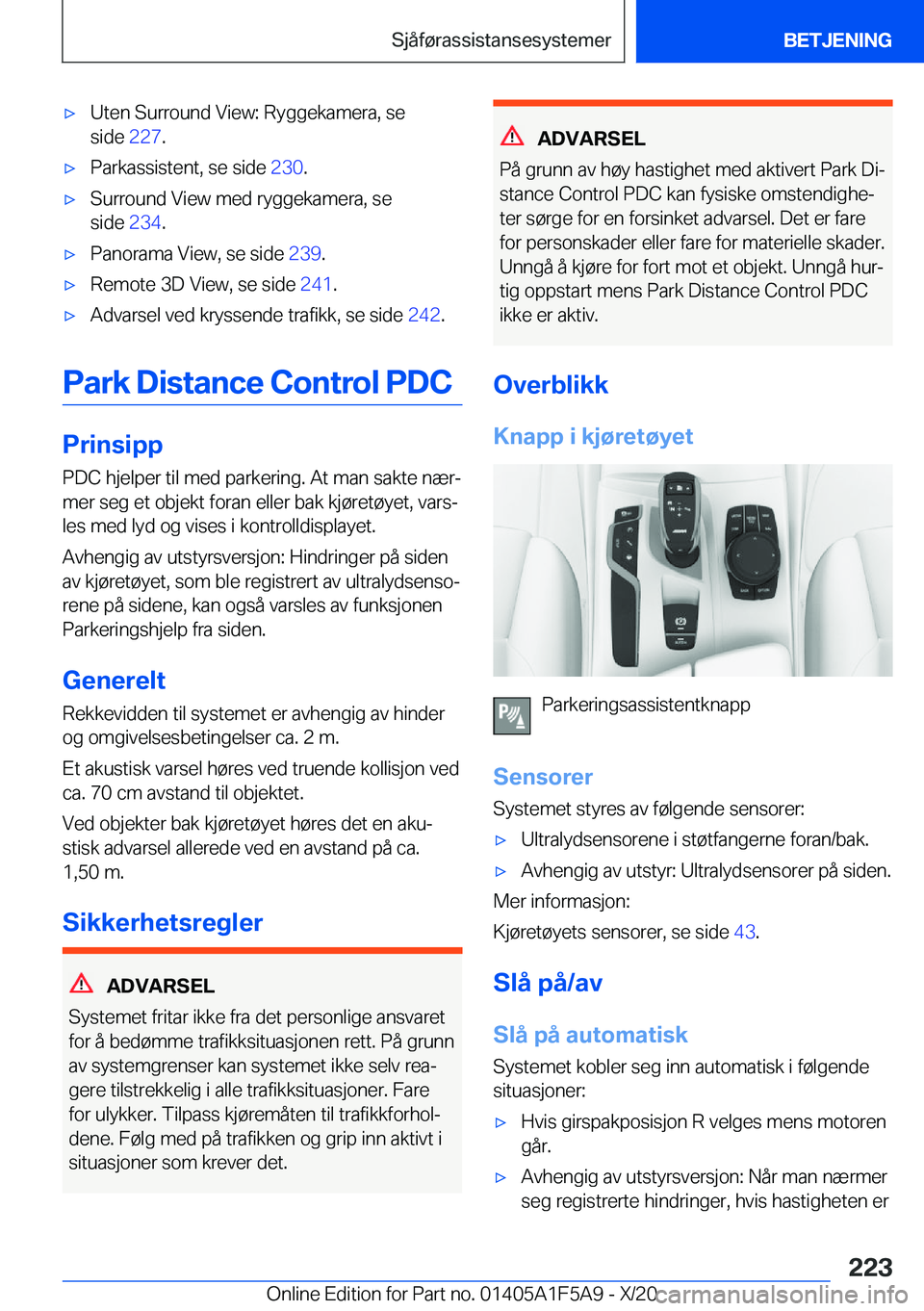 BMW X3 M 2021  InstruksjonsbØker (in Norwegian) 'x�U�t�e�n��S�u�r�r�o�u�n�d��V�i�e�w�:��R�y�g�g�e�k�a�m�e�r�a�,��s�e�s�i�d�e� �2�2�7�.'x�P�a�r�k�a�s�s�i�s�t�e�n�t�,��s�e��s�i�d�e� �2�3�0�.'x�S�u�r�r�o�u�n�d��V�i�e�w��m�e�d��r