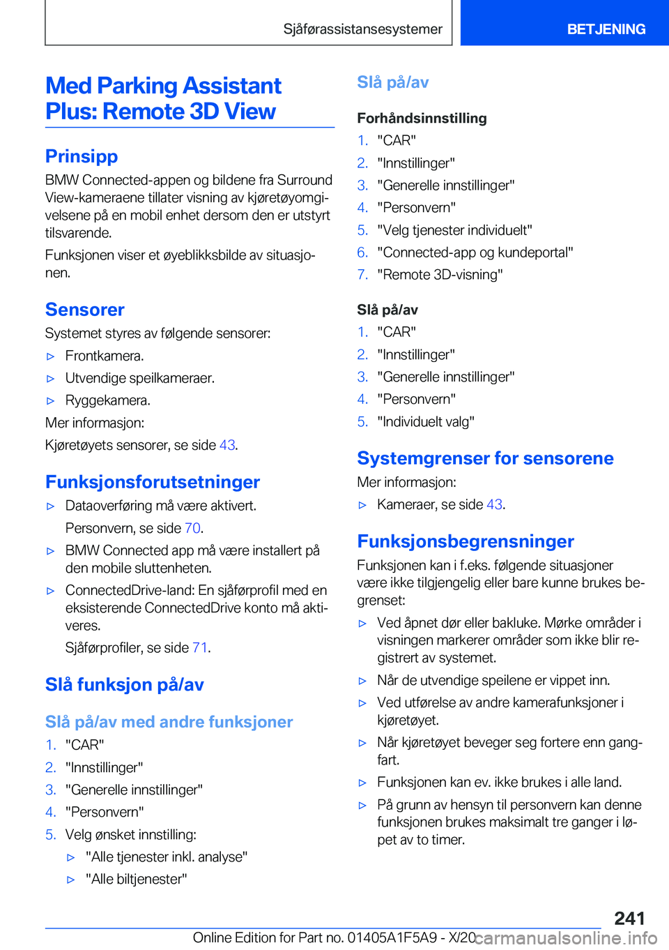 BMW X3 M 2021  InstruksjonsbØker (in Norwegian) �M�e�d��P�a�r�k�i�n�g��A�s�s�i�s�t�a�n�t�P�l�u�s�:��R�e�m�o�t�e��3�D��V�i�e�w
�P�r�i�n�s�i�p�p
�B�M�W��C�o�n�n�e�c�t�e�d�-�a�p�p�e�n��o�g��b�i�l�d�e�n�e��f�r�a��S�u�r�r�o�u�n�d �V�i�e�w�-�k�