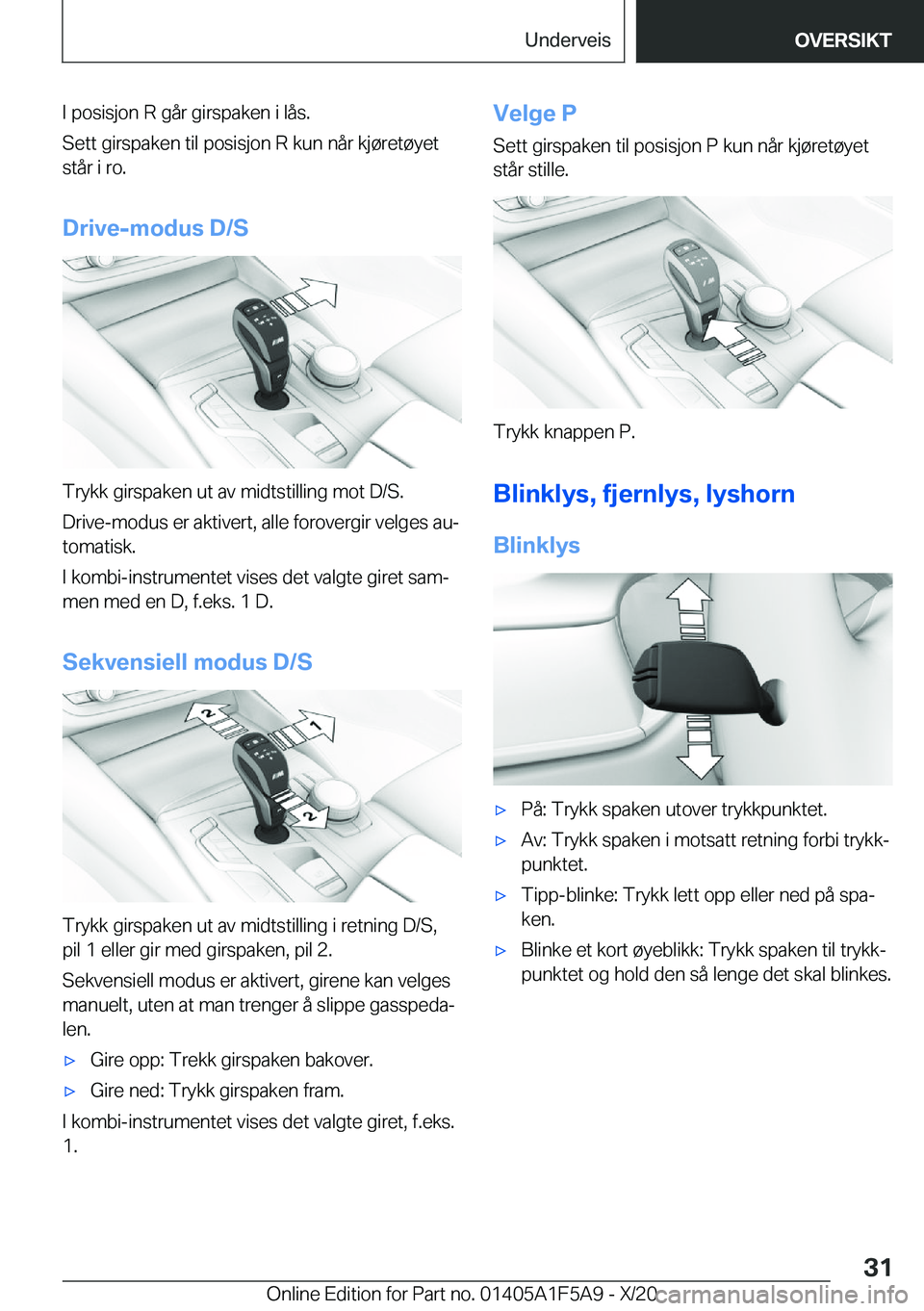 BMW X3 M 2021  InstruksjonsbØker (in Norwegian) �I��p�o�s�i�s�j�o�n��R��g�å�r��g�i�r�s�p�a�k�e�n��i��l�å�s�.
�S�e�t�t��g�i�r�s�p�a�k�e�n��t�i�l��p�o�s�i�s�j�o�n��R��k�u�n��n�å�r��k�j�