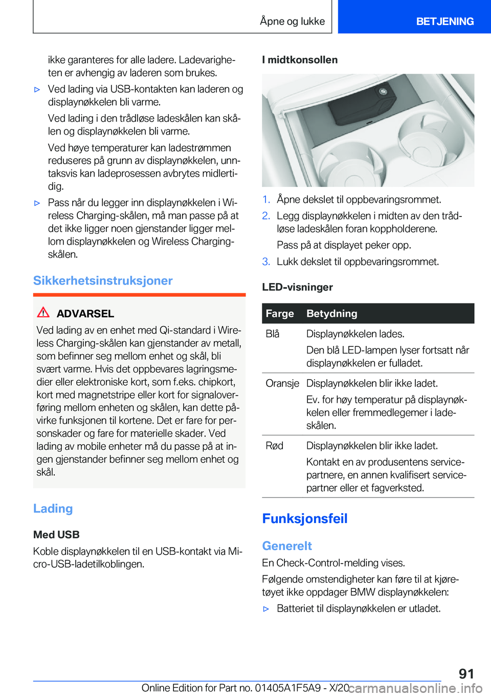 BMW X3 M 2021  InstruksjonsbØker (in Norwegian) �i�k�k�e��g�a�r�a�n�t�e�r�e�s��f�o�r��a�l�l�e��l�a�d�e�r�e�.��L�a�d�e�v�a�r�i�g�h�ej
�t�e�n��e�r��a�v�h�e�n�g�i�g��a�v��l�a�d�e�r�e�n��s�o�m��b�r�u�k�e�s�.'x�V�e�d��l�a�d�i�n�g��v�i�