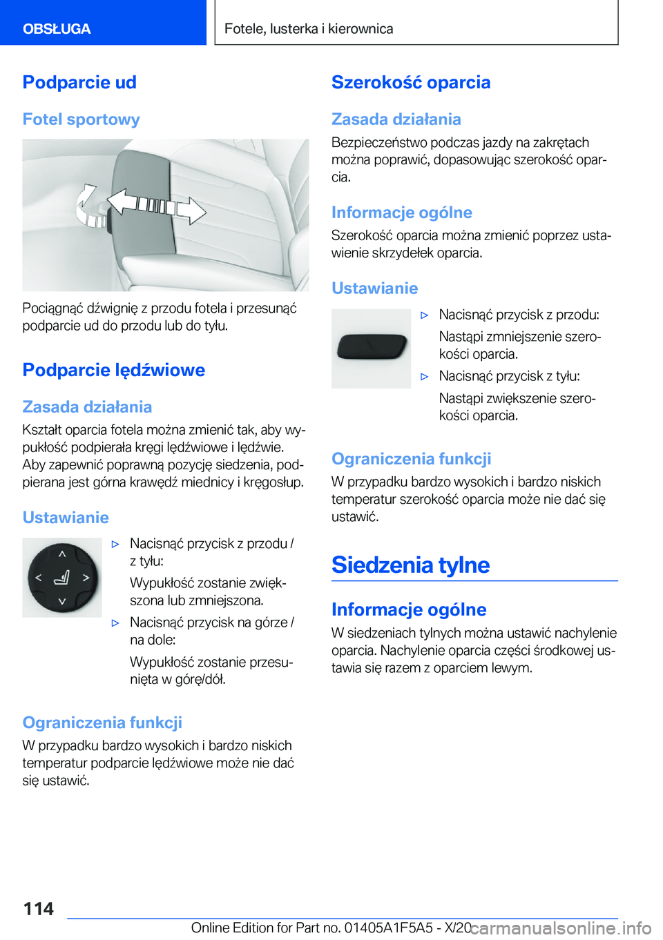 BMW X3 M 2021  Instrukcja obsługi (in Polish) �P�o�d�p�a�r�c�i�e��u�d�F�o�t�e�l��s�p�o�r�t�o�w�y
�P�o�c�i�