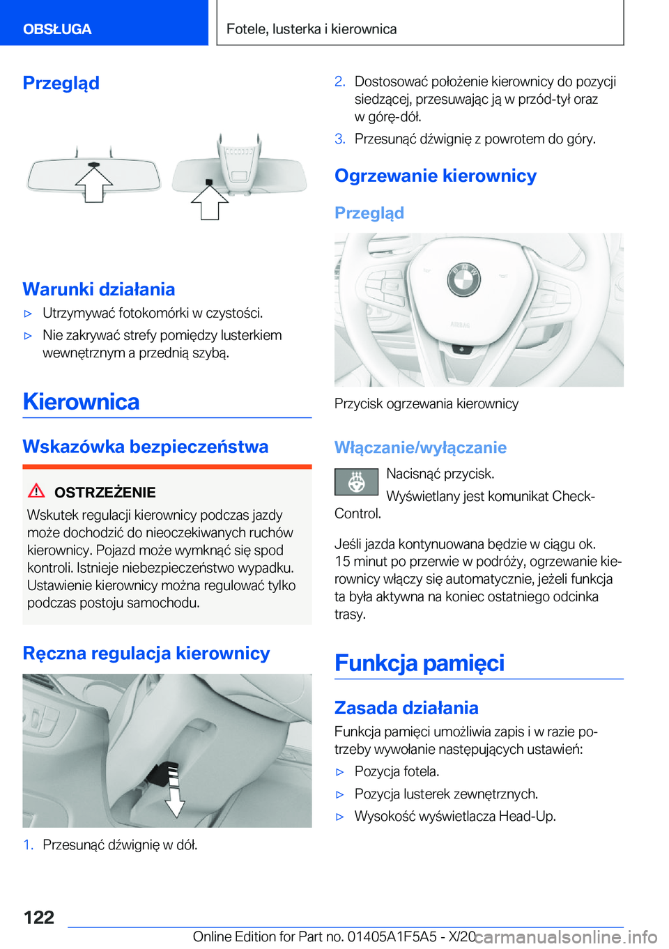 BMW X3 M 2021  Instrukcja obsługi (in Polish) �P�r�z�e�g�l�ą�d
�W�a�r�u�n�k�i��d�z�i�a�ł�a�n�i�a
'x�U�t�r�z�y�m�y�w�a�