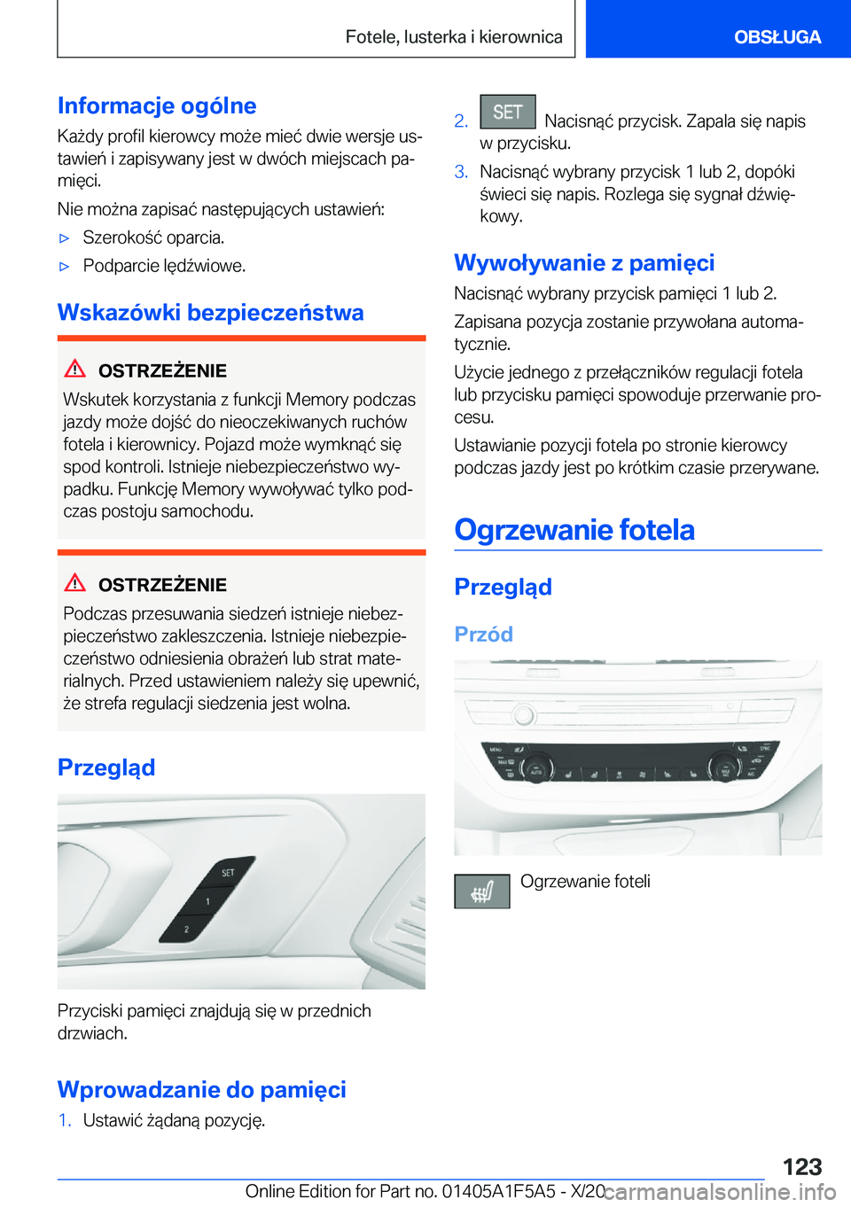 BMW X3 M 2021  Instrukcja obsługi (in Polish) �I�n�f�o�r�m�a�c�j�e��o�g�