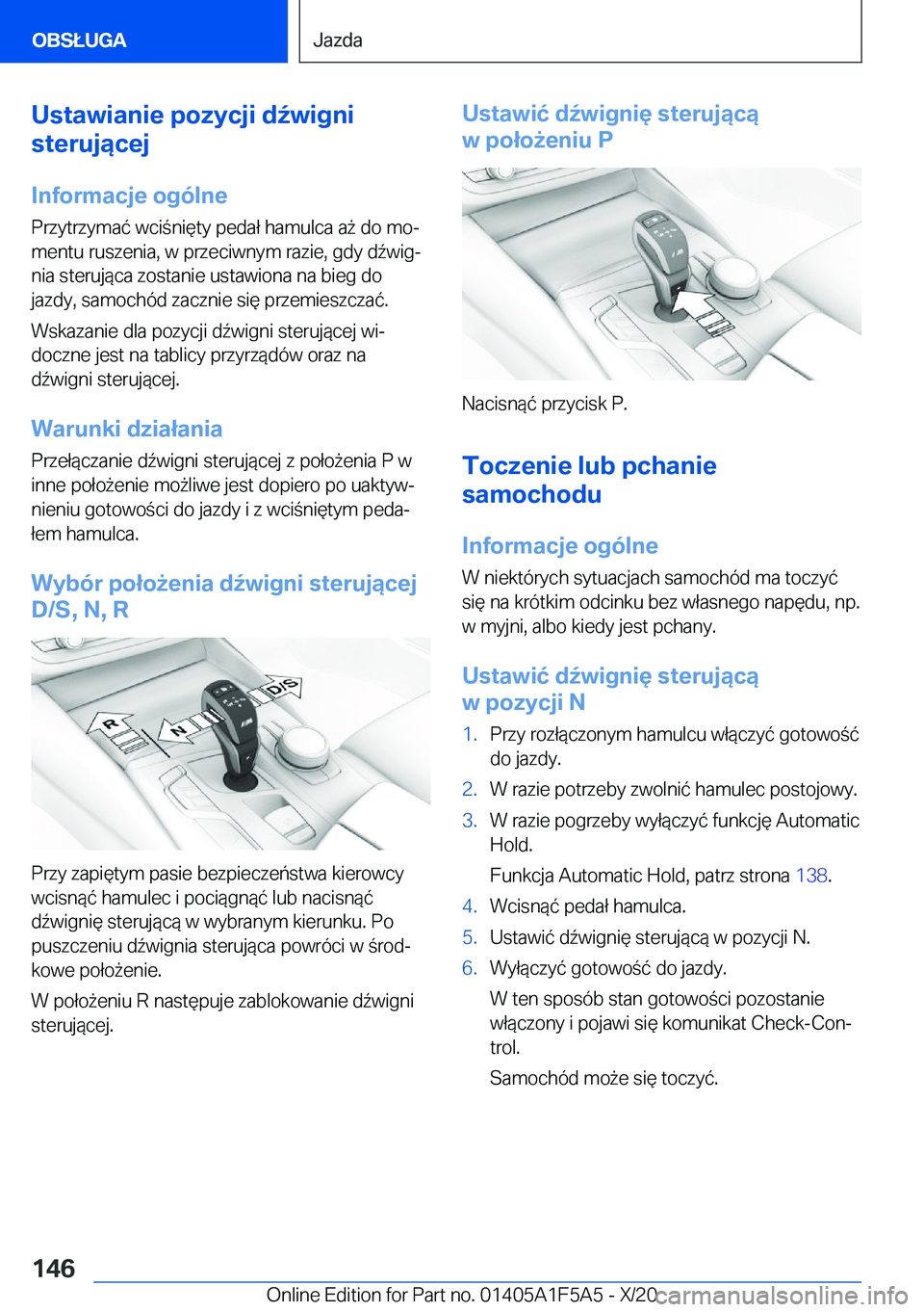 BMW X3 M 2021  Instrukcja obsługi (in Polish) �U�s�t�a�w�i�a�n�i�e��p�o�z�y�c�j�i��d7�w�i�g�n�i
�s�t�e�r�u�j�ą�c�e�j
�I�n�f�o�r�m�a�c�j�e��o�g�