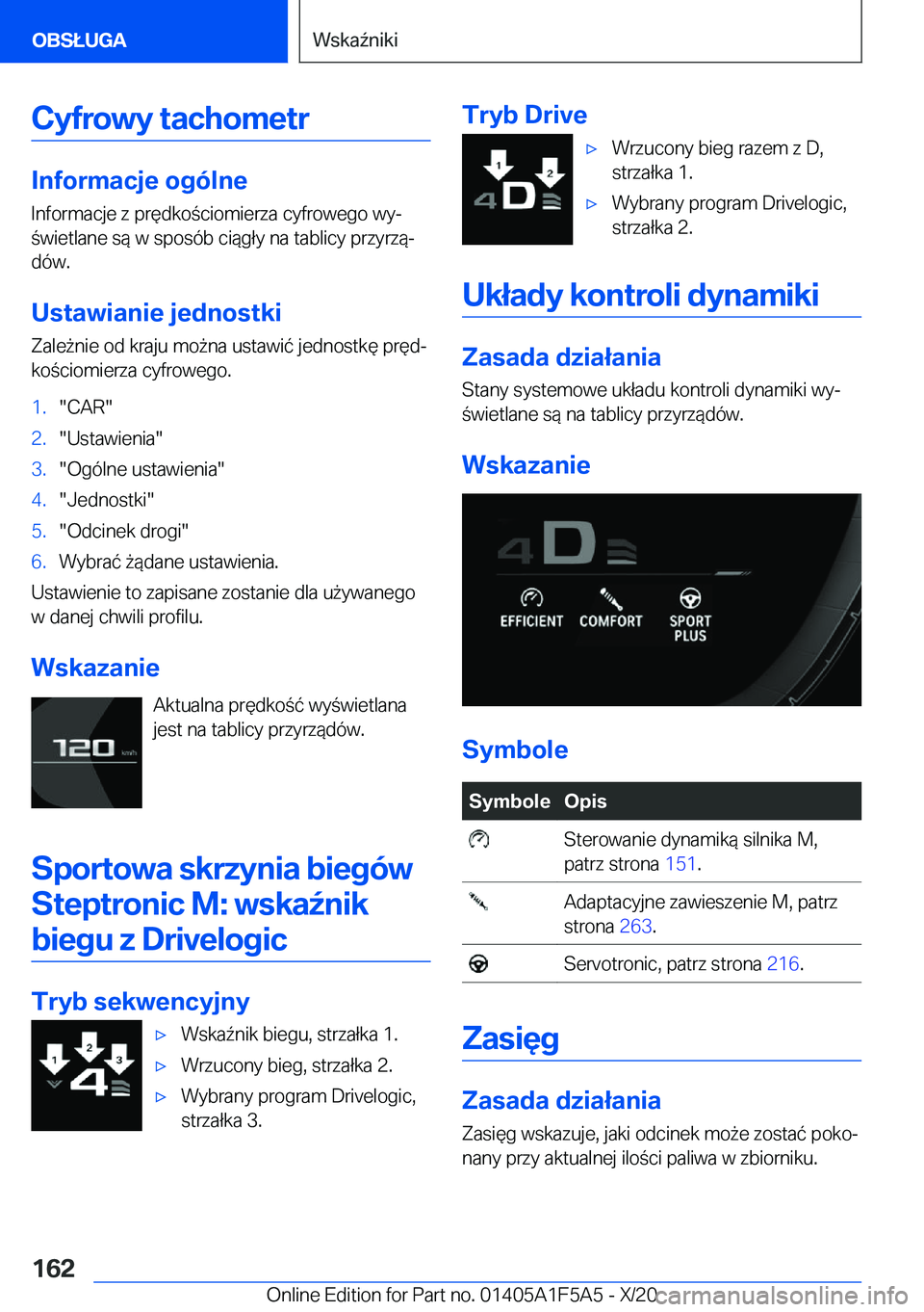 BMW X3 M 2021  Instrukcja obsługi (in Polish) �C�y�f�r�o�w�y��t�a�c�h�o�m�e�t�r
�I�n�f�o�r�m�a�c�j�e��o�g�