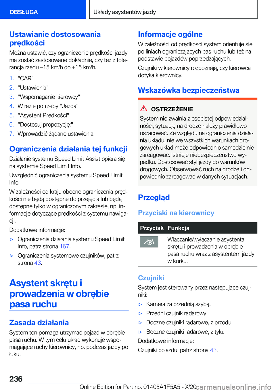 BMW X3 M 2021  Instrukcja obsługi (in Polish) �U�s�t�a�w�i�a�n�i�e��d�o�s�t�o�s�o�w�a�n�i�a
�p�r�