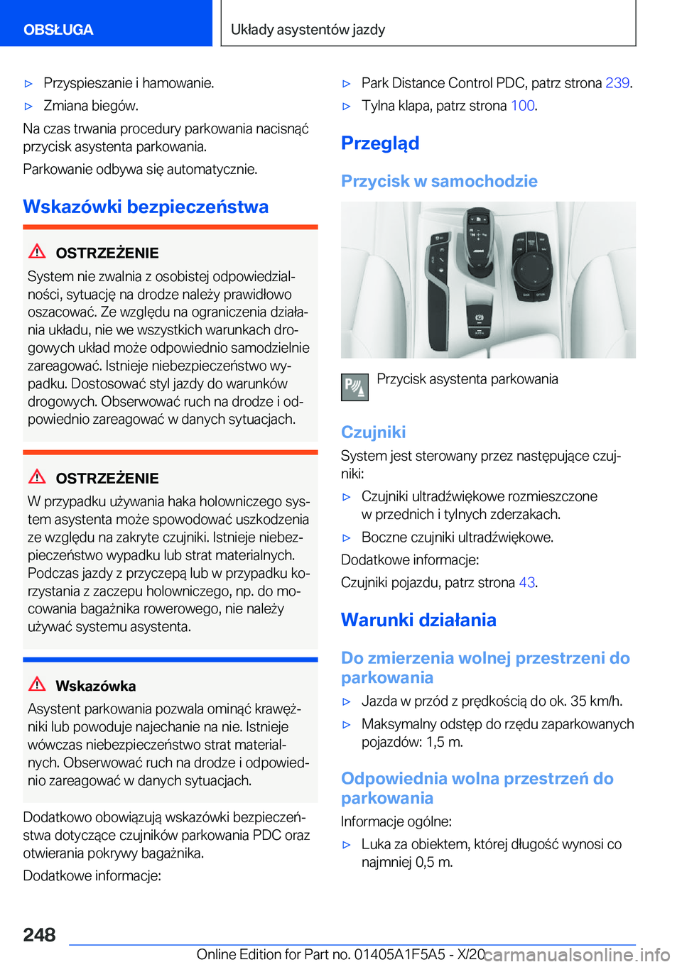 BMW X3 M 2021  Instrukcja obsługi (in Polish) 'x�P�r�z�y�s�p�i�e�s�z�a�n�i�e��i��h�a�m�o�w�a�n�i�e�.'x�Z�m�i�a�n�a��b�i�e�g�