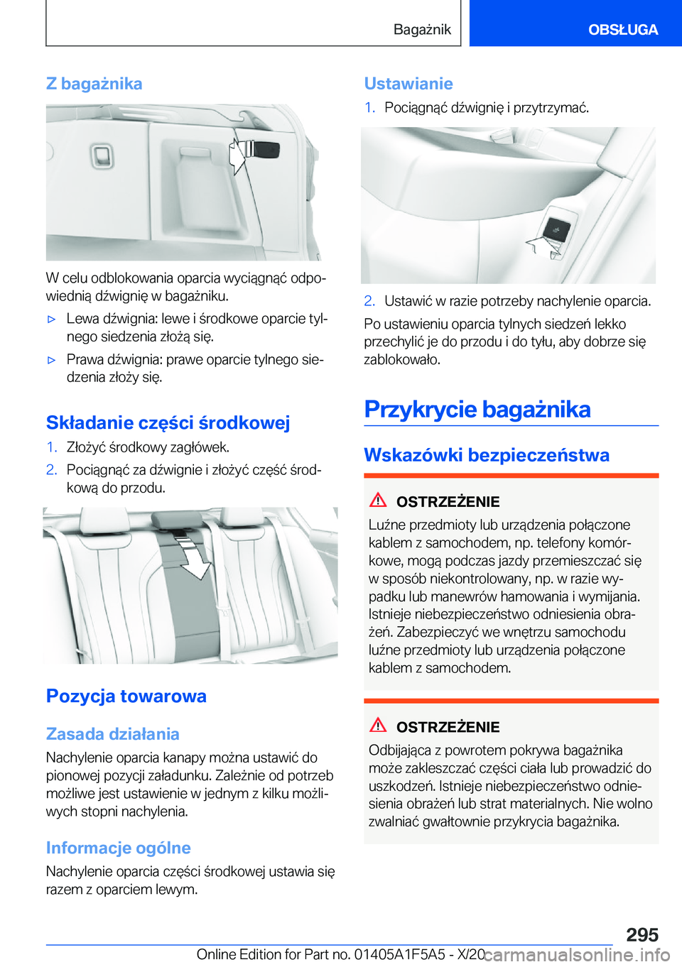 BMW X3 M 2021  Instrukcja obsługi (in Polish) �Z��b�a�g�a9�n�i�k�a
�W��c�e�l�u��o�d�b�l�o�k�o�w�a�n�i�a��o�p�a�r�c�i�a��w�y�c�i�