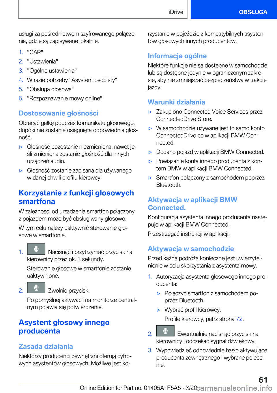 BMW X3 M 2021  Instrukcja obsługi (in Polish) �u�s�ł�u�g�i��z�a��p�o�r�e�d�n�i�c�t�w�e�m��s�z�y�f�r�o�w�a�n�e�g�o��p�o�ł�