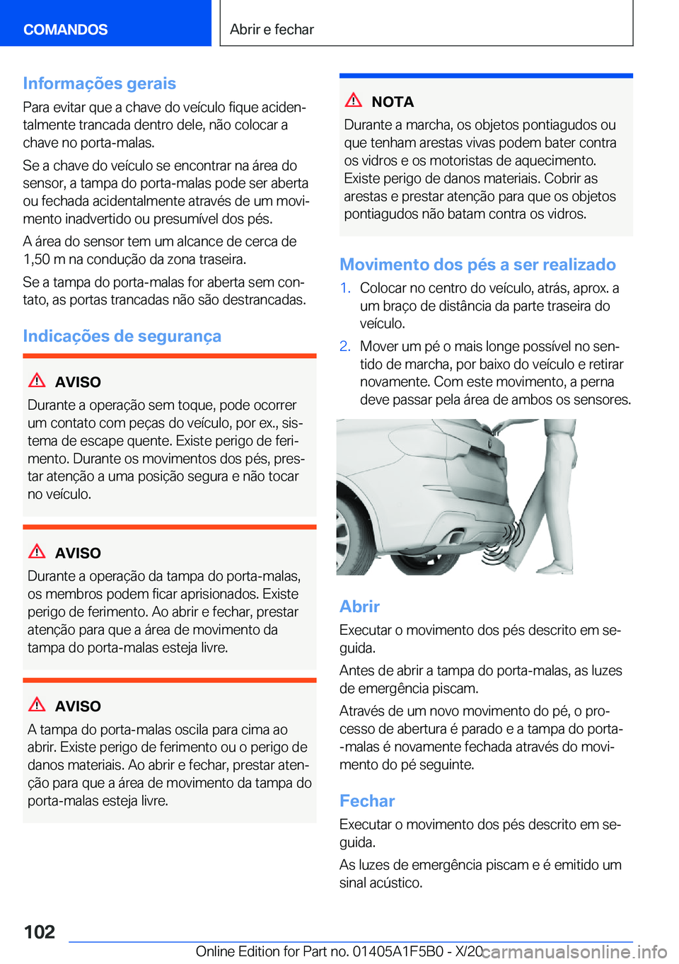 BMW X3 M 2021  Manual do condutor (in Portuguese) �I�n�f�o�r�m�a�
