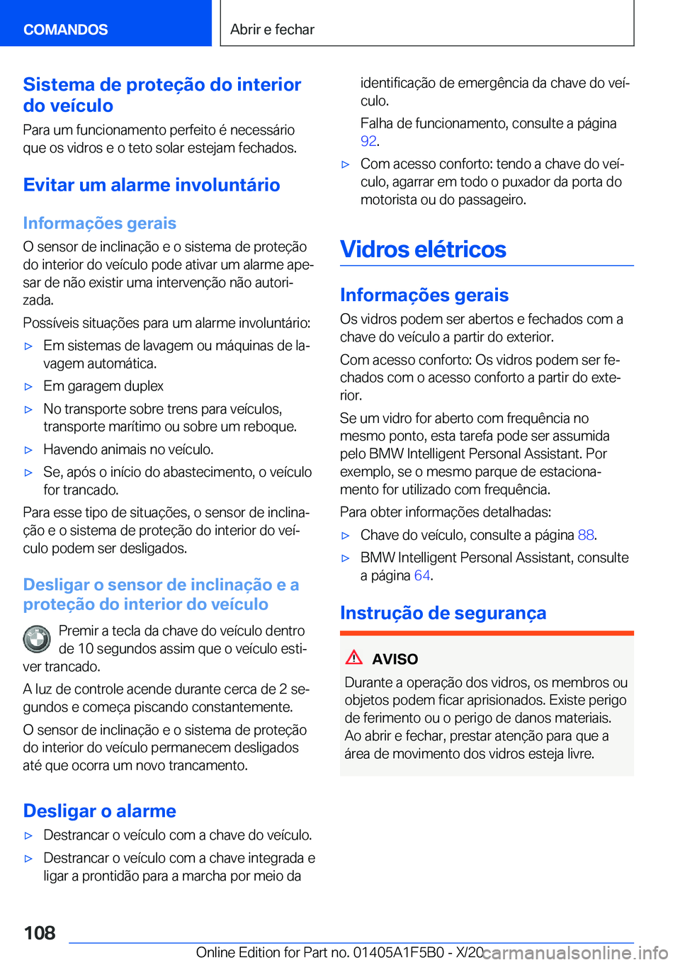 BMW X3 M 2021  Manual do condutor (in Portuguese) �S�i�s�t�e�m�a��d�e��p�r�o�t�e�