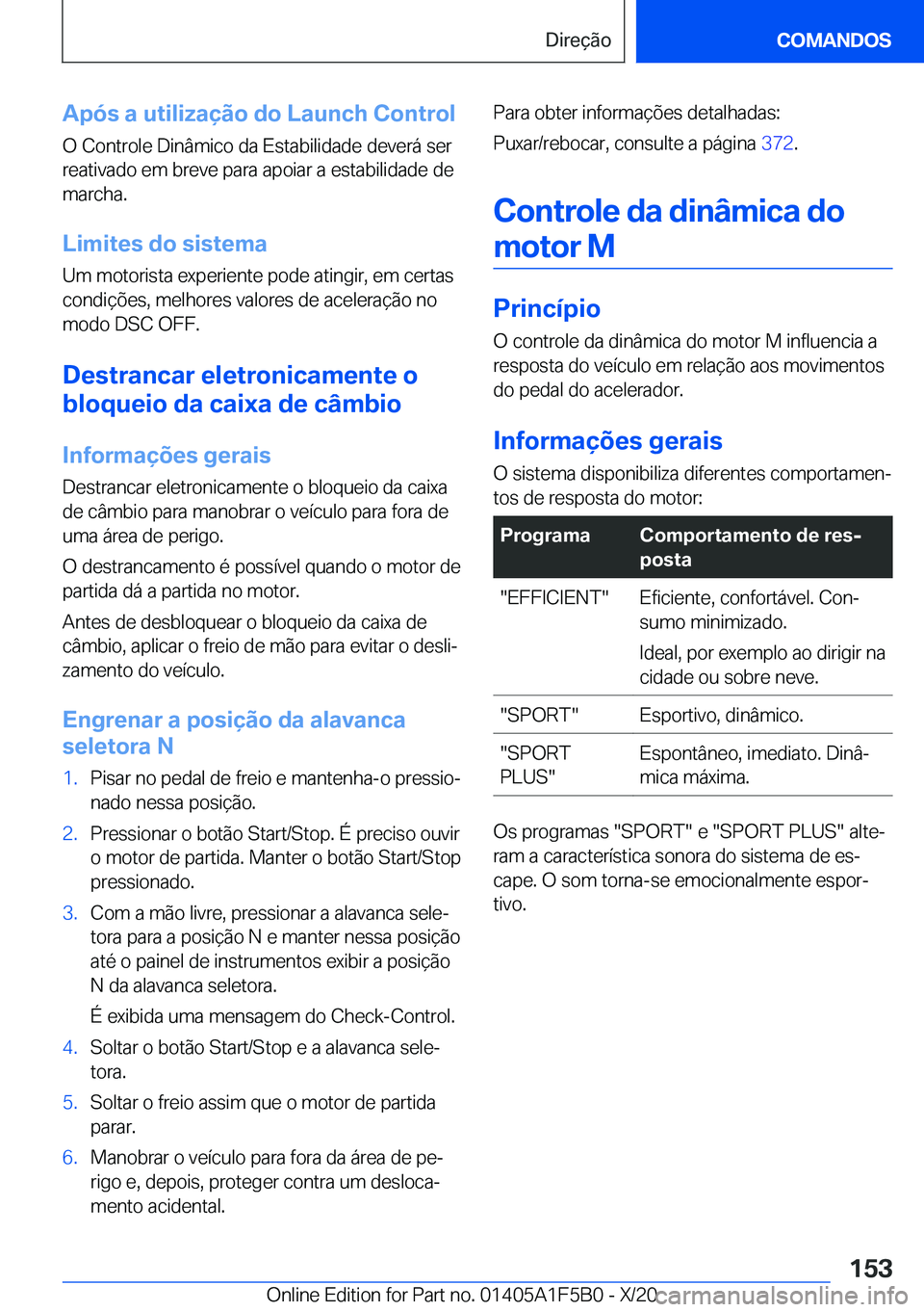 BMW X3 M 2021  Manual do condutor (in Portuguese) �A�p�ó�s��a��u�t�i�l�i�z�a�