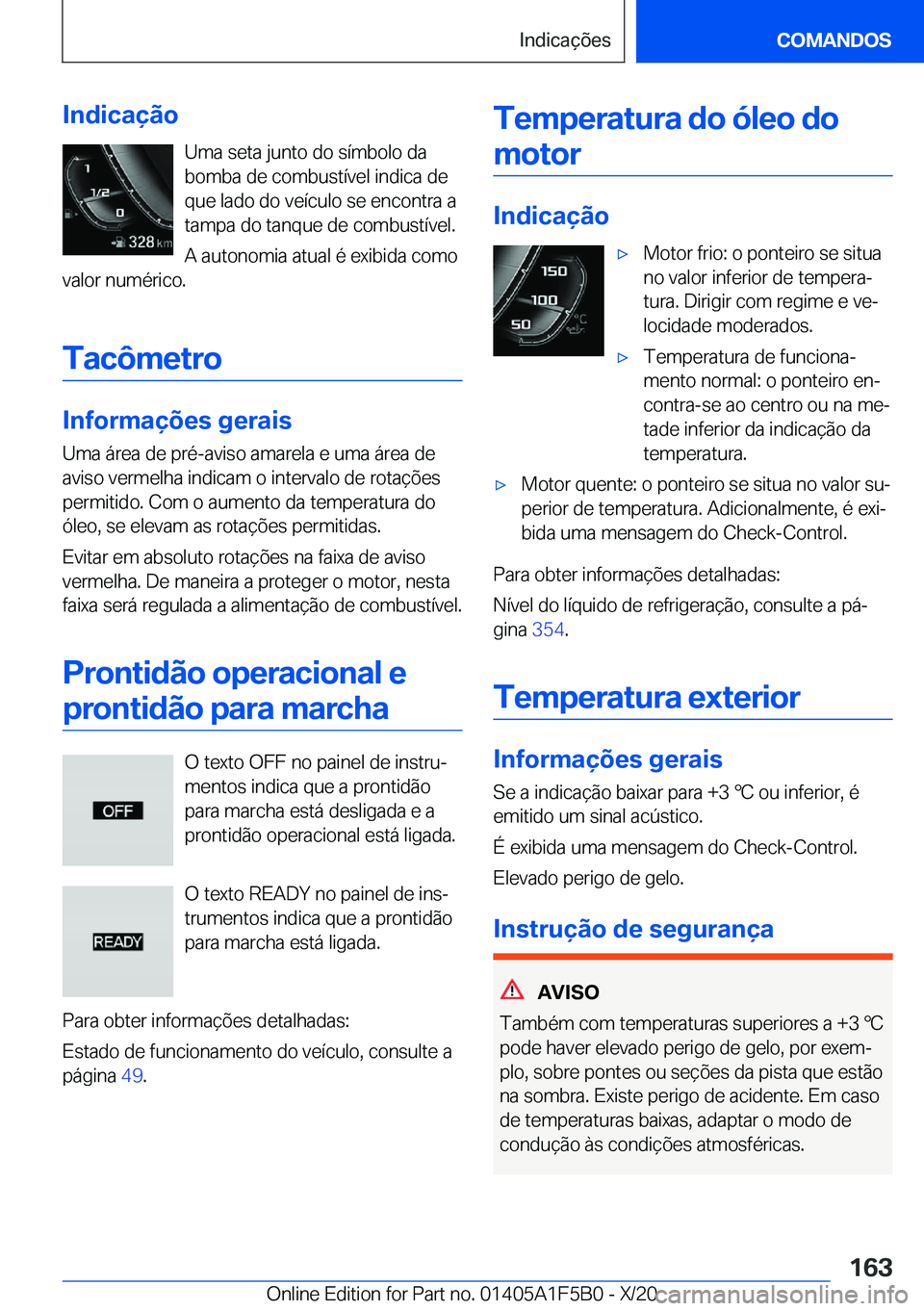BMW X3 M 2021  Manual do condutor (in Portuguese) �I�n�d�i�c�a�