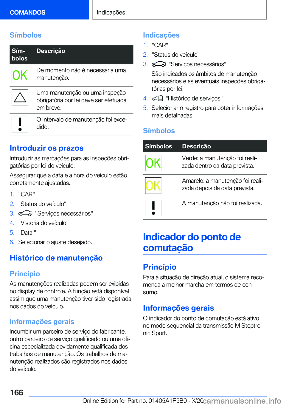BMW X3 M 2021  Manual do condutor (in Portuguese) �S�