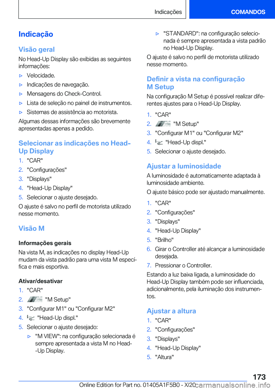 BMW X3 M 2021  Manual do condutor (in Portuguese) �I�n�d�i�c�a�