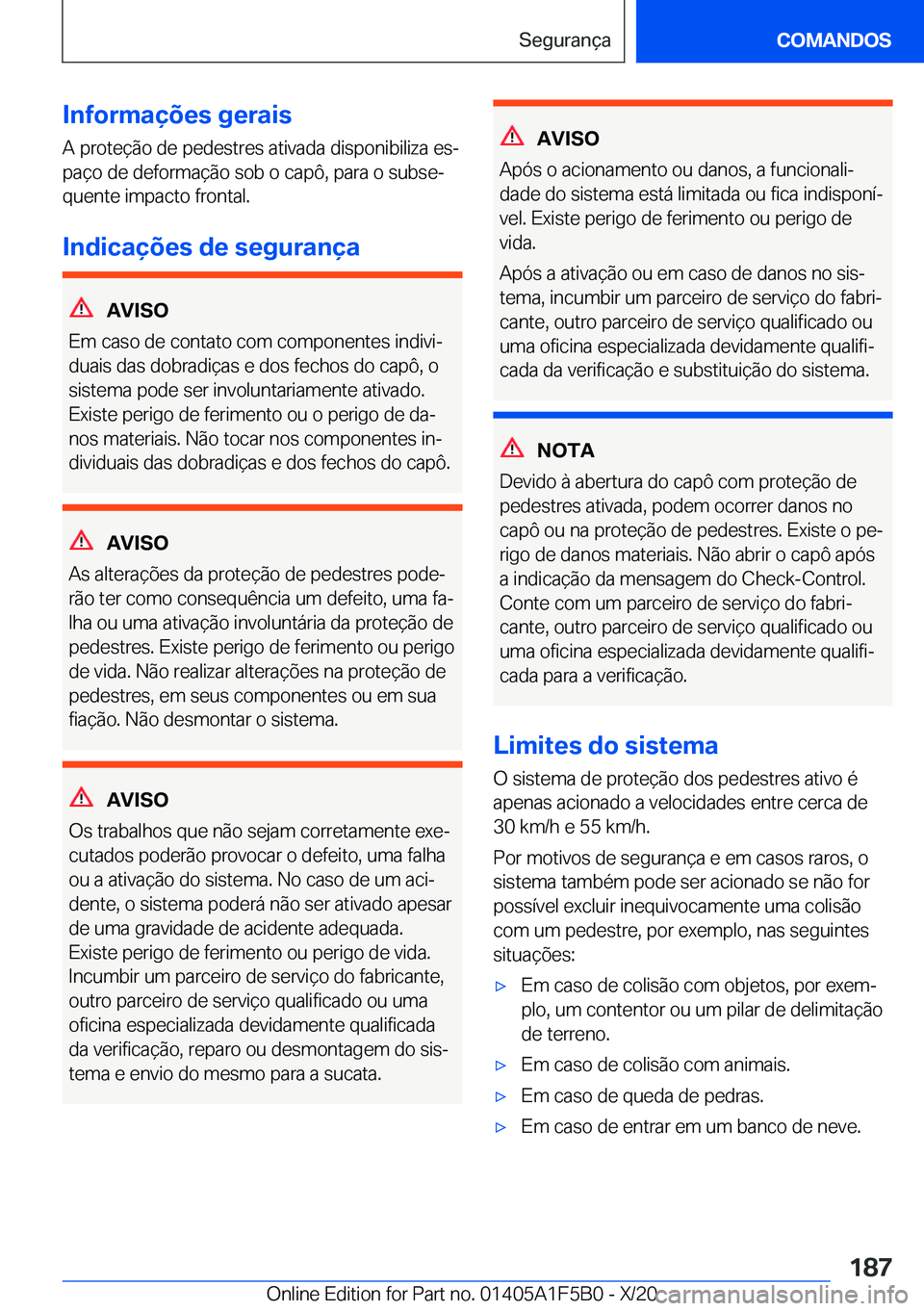 BMW X3 M 2021  Manual do condutor (in Portuguese) �I�n�f�o�r�m�a�