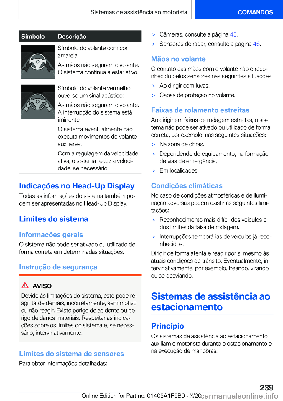 BMW X3 M 2021  Manual do condutor (in Portuguese) �S�