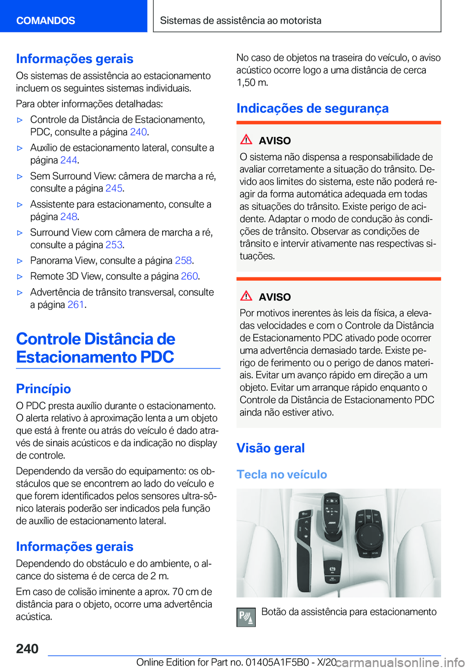 BMW X3 M 2021  Manual do condutor (in Portuguese) �I�n�f�o�r�m�a�