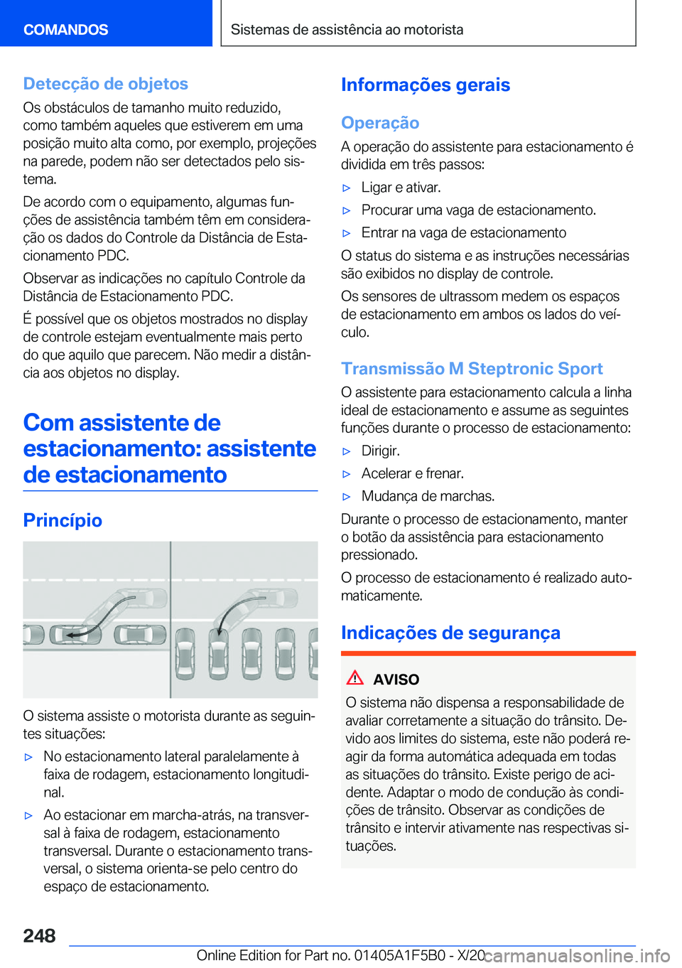 BMW X3 M 2021  Manual do condutor (in Portuguese) �D�e�t�e�c�