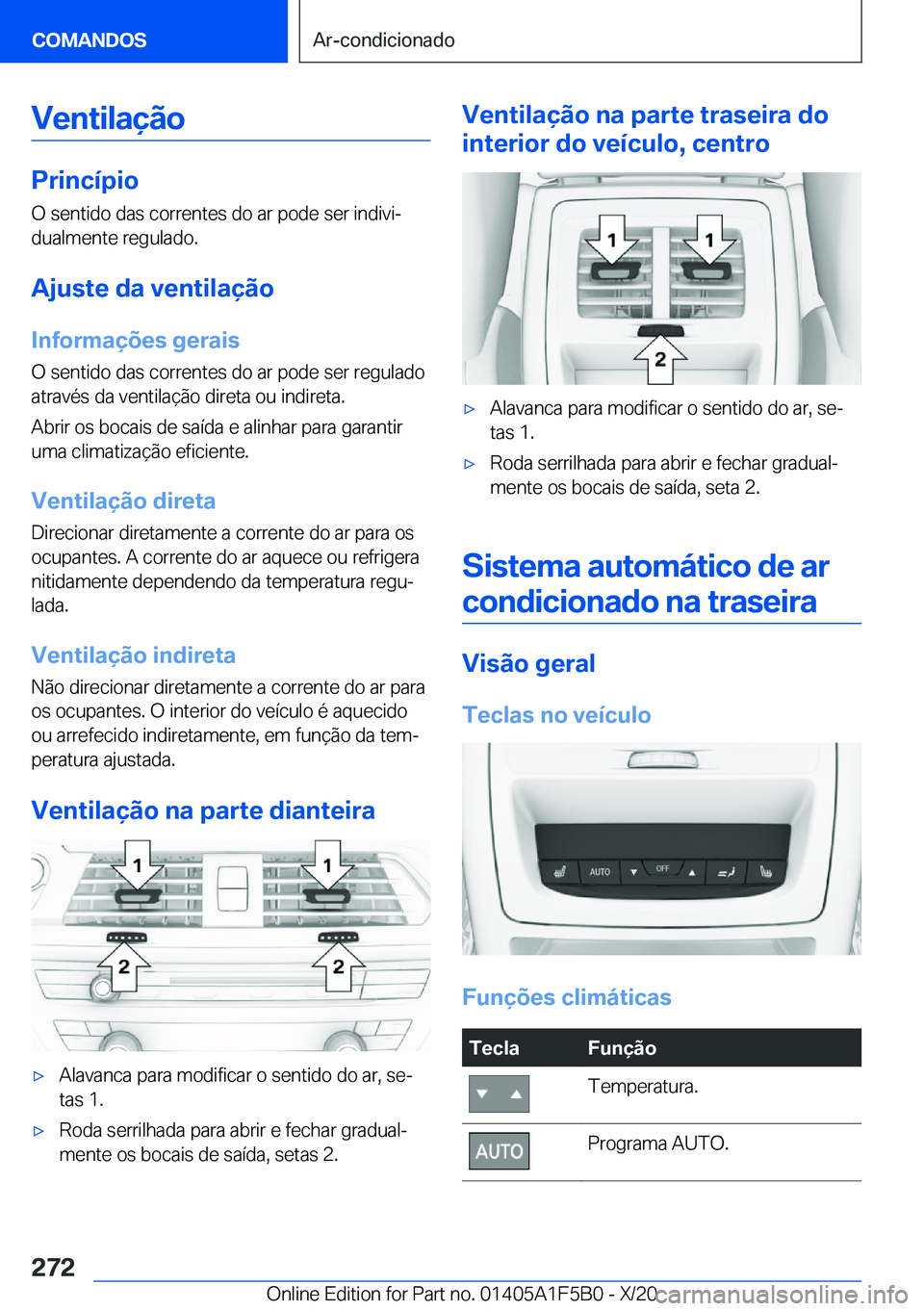 BMW X3 M 2021  Manual do condutor (in Portuguese) �V�e�n�t�i�l�a�