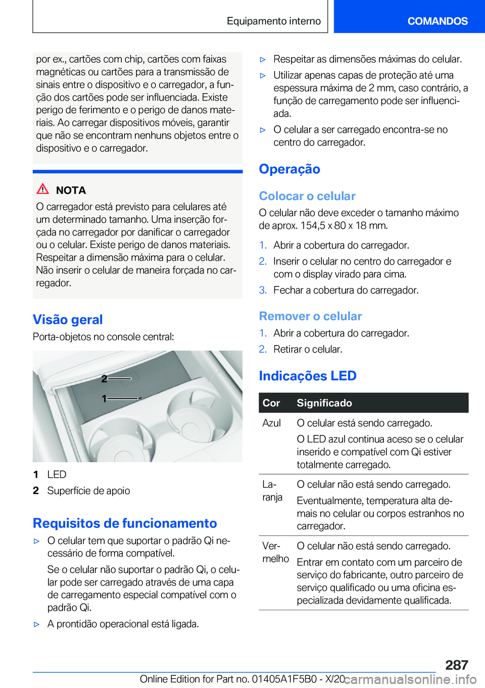BMW X3 M 2021  Manual do condutor (in Portuguese) �p�o�r��e�x�.�,��c�a�r�t�õ�e�s��c�o�m��c�h�i�p�,��c�a�r�t�õ�e�s��c�o�m��f�a�i�x�a�s
�m�a�g�n�é�t�i�c�a�s��o�u��c�a�r�t�õ�e�s��p�a�r�a��a��t�r�a�n�s�m�i�s�s�ã�o��d�e �s�i�n�a�i�s��e�