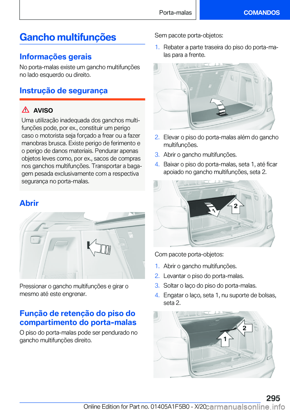 BMW X3 M 2021  Manual do condutor (in Portuguese) �G�a�n�c�h�o��m�u�l�t�i�f�u�n�