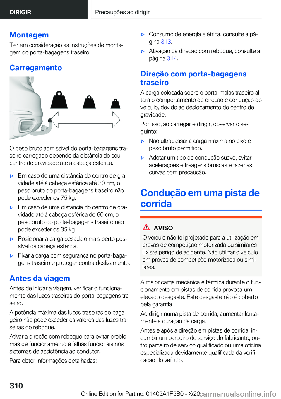 BMW X3 M 2021  Manual do condutor (in Portuguese) �M�o�n�t�a�g�e�m�T�e�r��e�m��c�o�n�s�i�d�e�r�a�