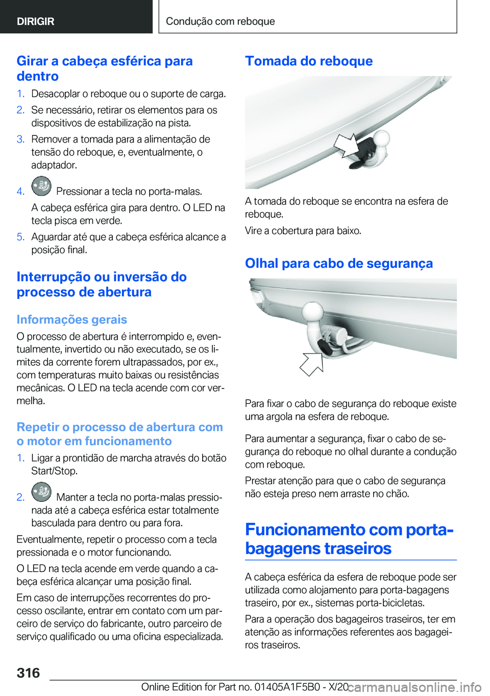 BMW X3 M 2021  Manual do condutor (in Portuguese) �G�i�r�a�r��a��c�a�b�e�