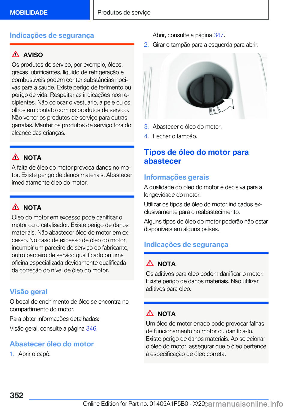 BMW X3 M 2021  Manual do condutor (in Portuguese) �I�n�d�i�c�a�