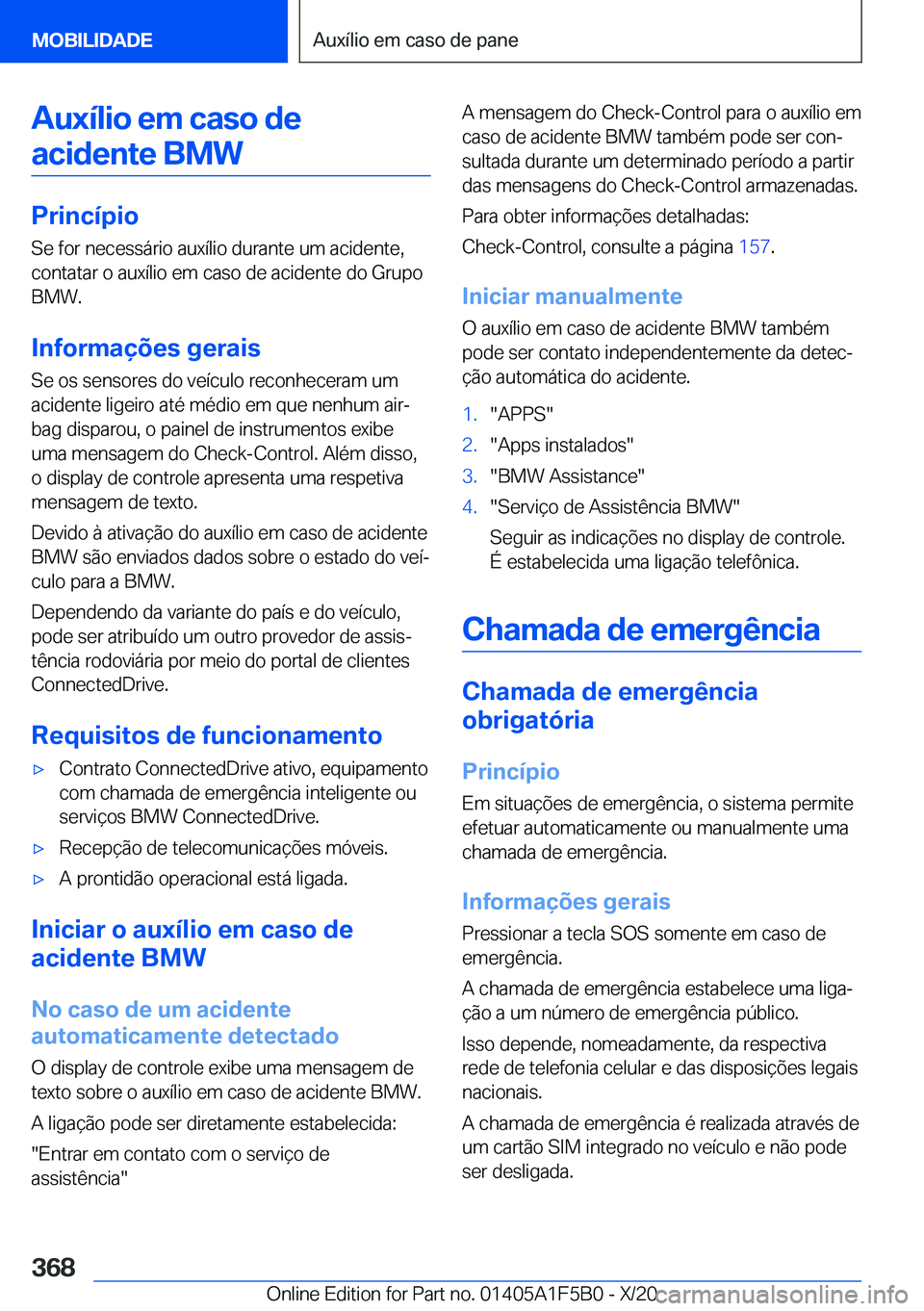 BMW X3 M 2021  Manual do condutor (in Portuguese) �A�u�x�
