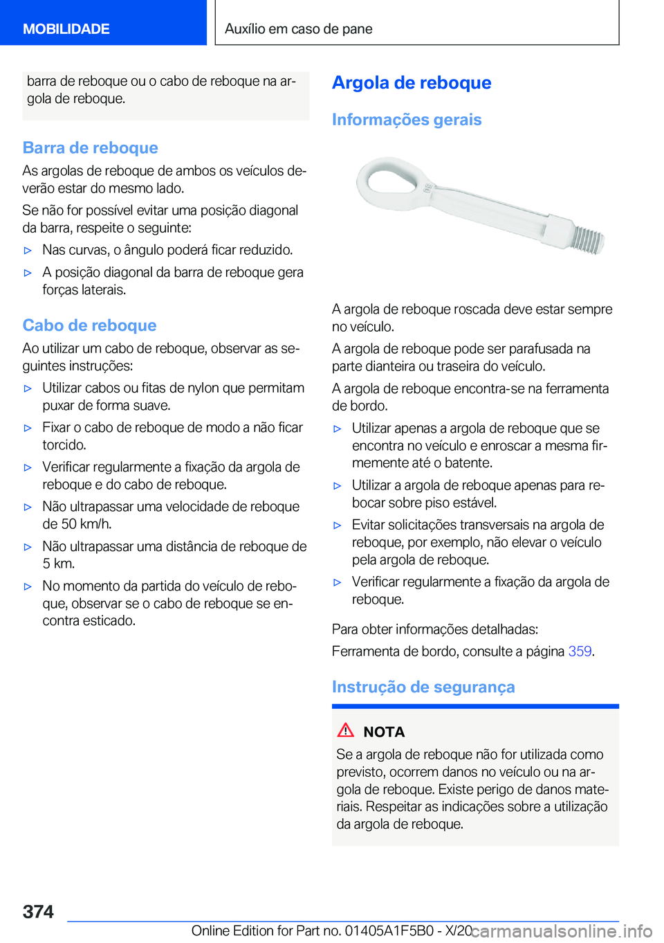 BMW X3 M 2021  Manual do condutor (in Portuguese) �b�a�r�r�a��d�e��r�e�b�o�q�u�e��o�u��o��c�a�b�o��d�e��r�e�b�o�q�u�e��n�a��a�rª
�g�o�l�a��d�e��r�e�b�o�q�u�e�.
�B�a�r�r�a��d�e��r�e�b�o�q�u�e �A�s��a�r�g�o�l�a�s��d�e��r�e�b�o�q�u�e�